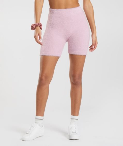 Szorty Gymshark Whitney Eyelash Knit Damskie Różowe | PL 735PDT